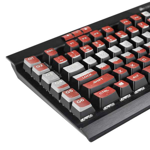 Denmark Flag Distressed K95 RGB PLATINUM Mechanical Gaming Keyboard Skin